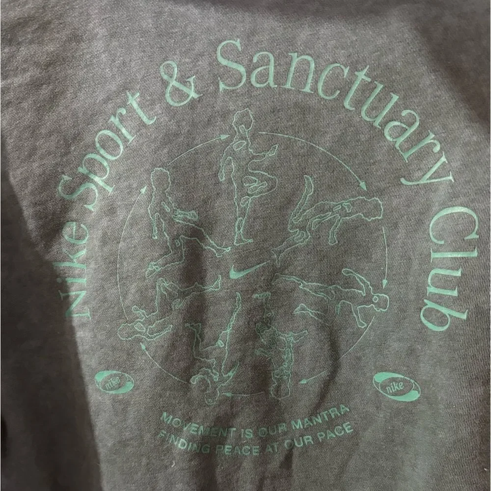 Nike Vintage Distressed Green Nike Hoodie Sweatshirt — Used, Size M